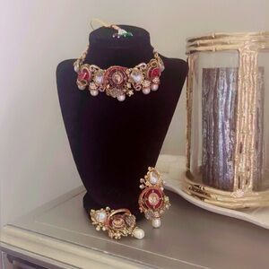 Elegant Red and Gold Jewelry Set